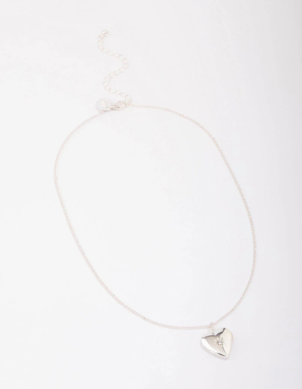 Silver Heart Locket Pendant Necklace - Image 2
