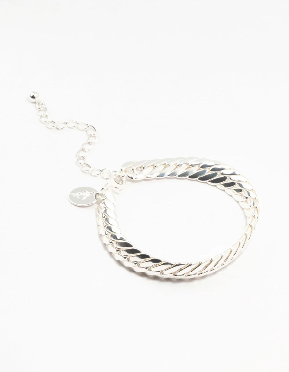 Silver Plated Brass Herringbone T & O Bracelet