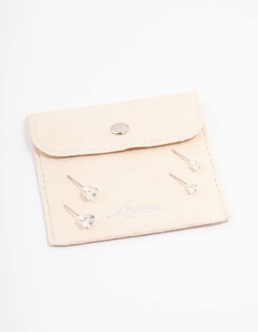 Silver Hexagon Diamante Stud Earring Pack - Image 2