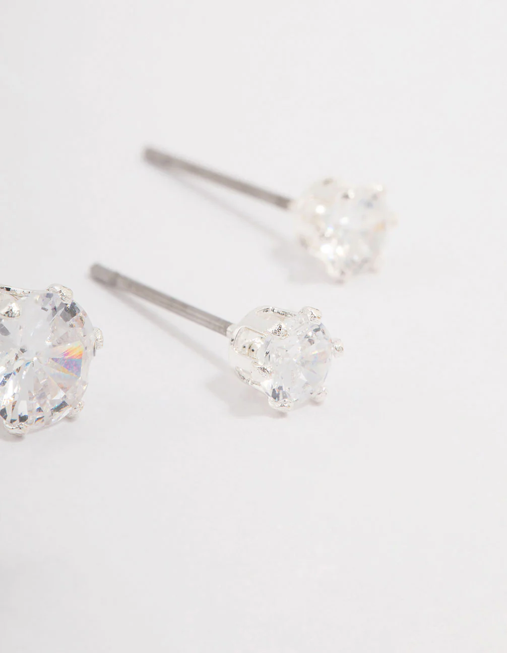 Silver Hexagon Diamante Stud Earring Pack - Image 3