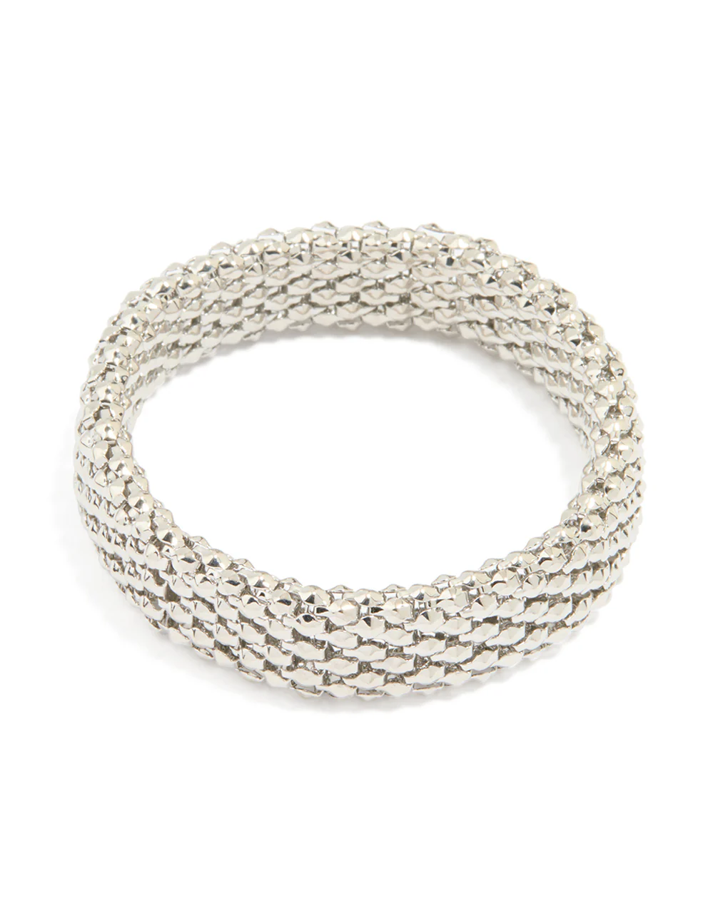 Silver Honeycomb Stretch Bracelet