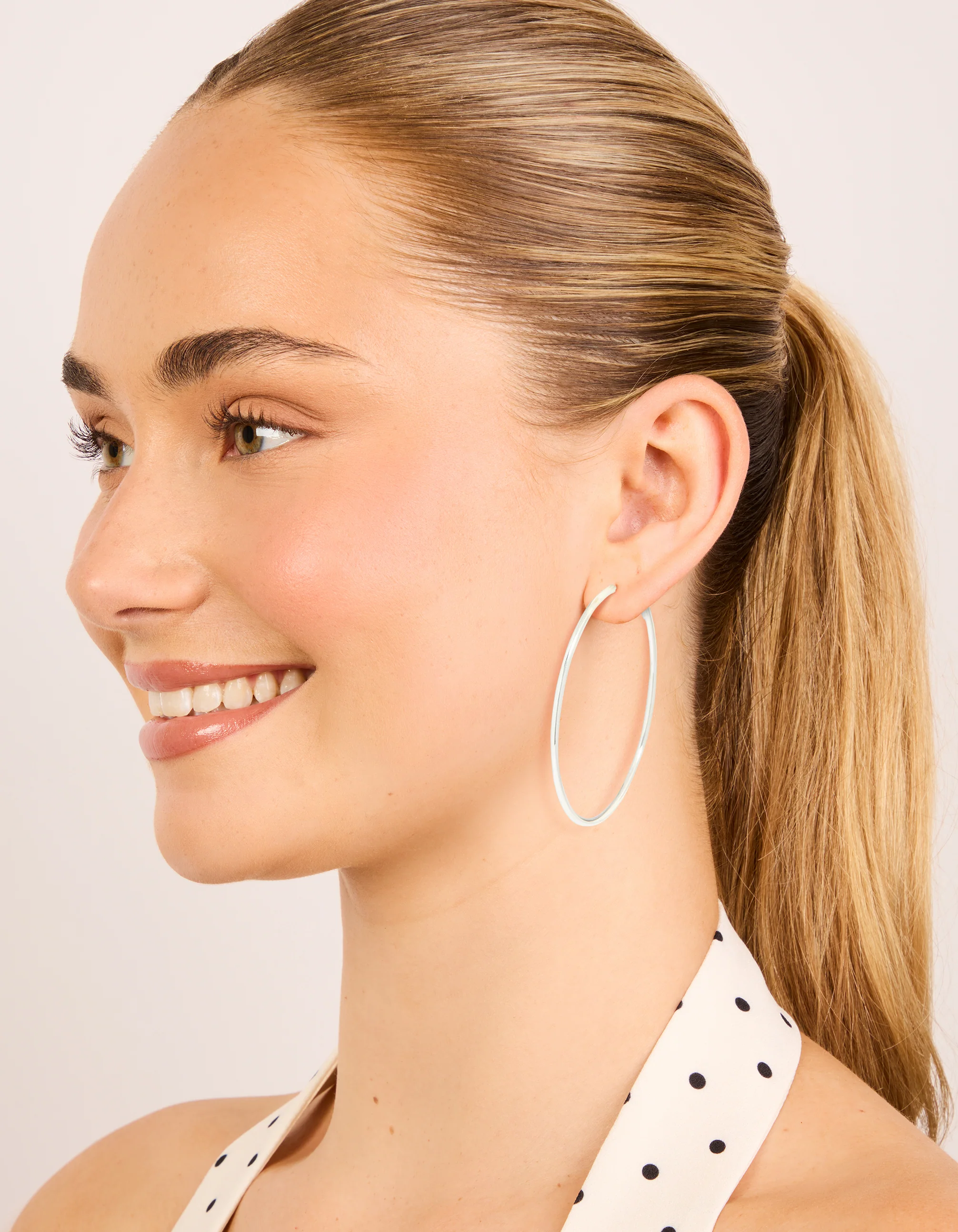 Silver Mixed Size Hoop Earrings 2-Pack - Image 3