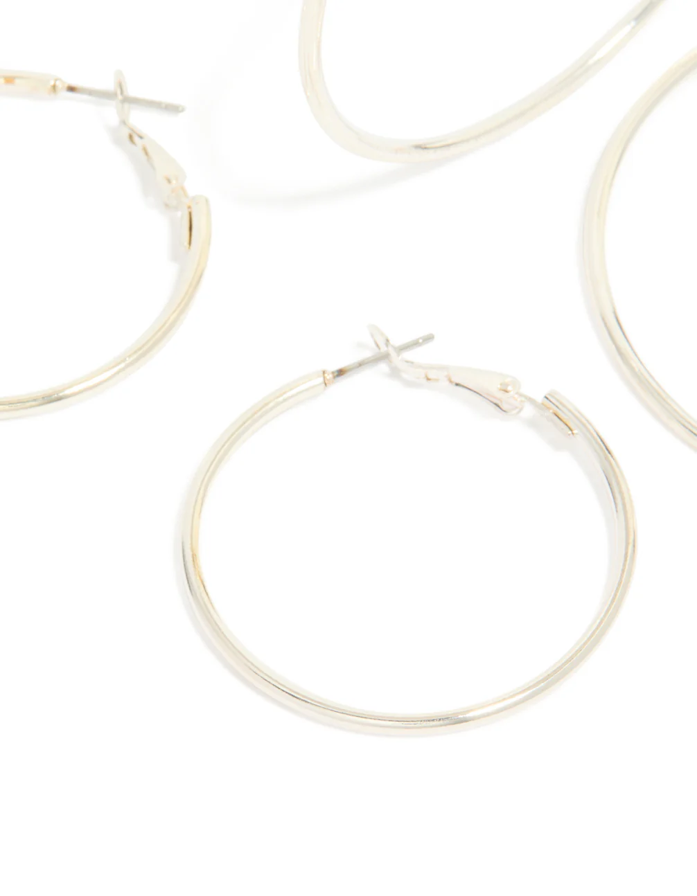 Silver Mixed Size Hoop Earrings 2-Pack - Image 4