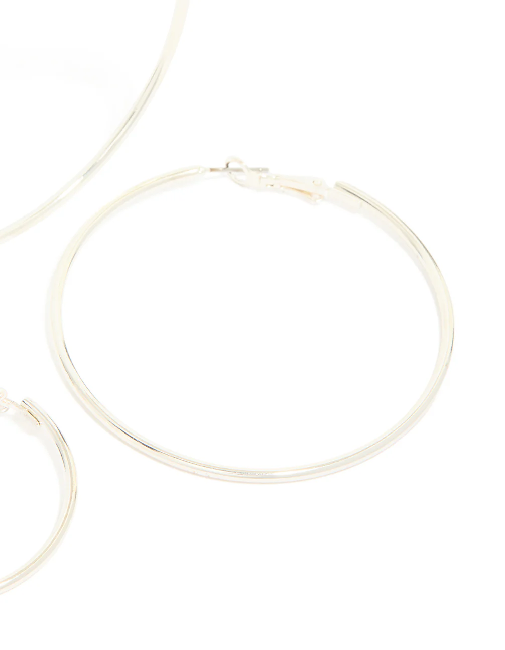 Silver Mixed Size Hoop Earrings 2-Pack - Image 5