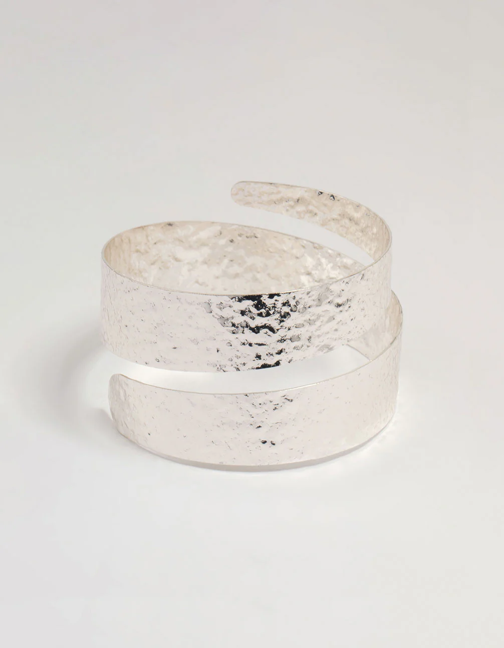 Silver Molten Spiral Wrist Cuff