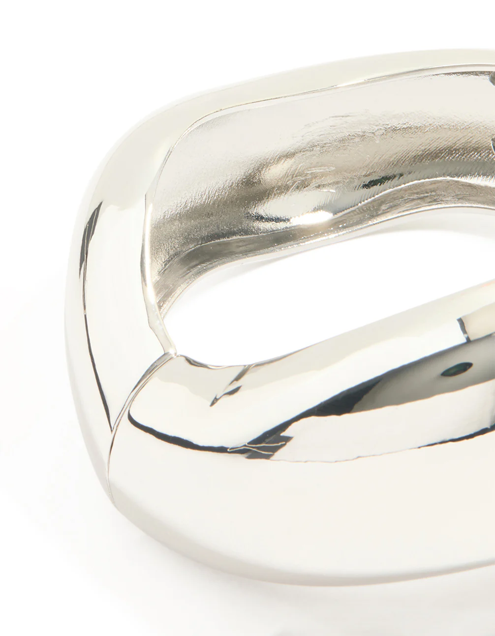 Silver Organic Small Wave Bangle - Image 3