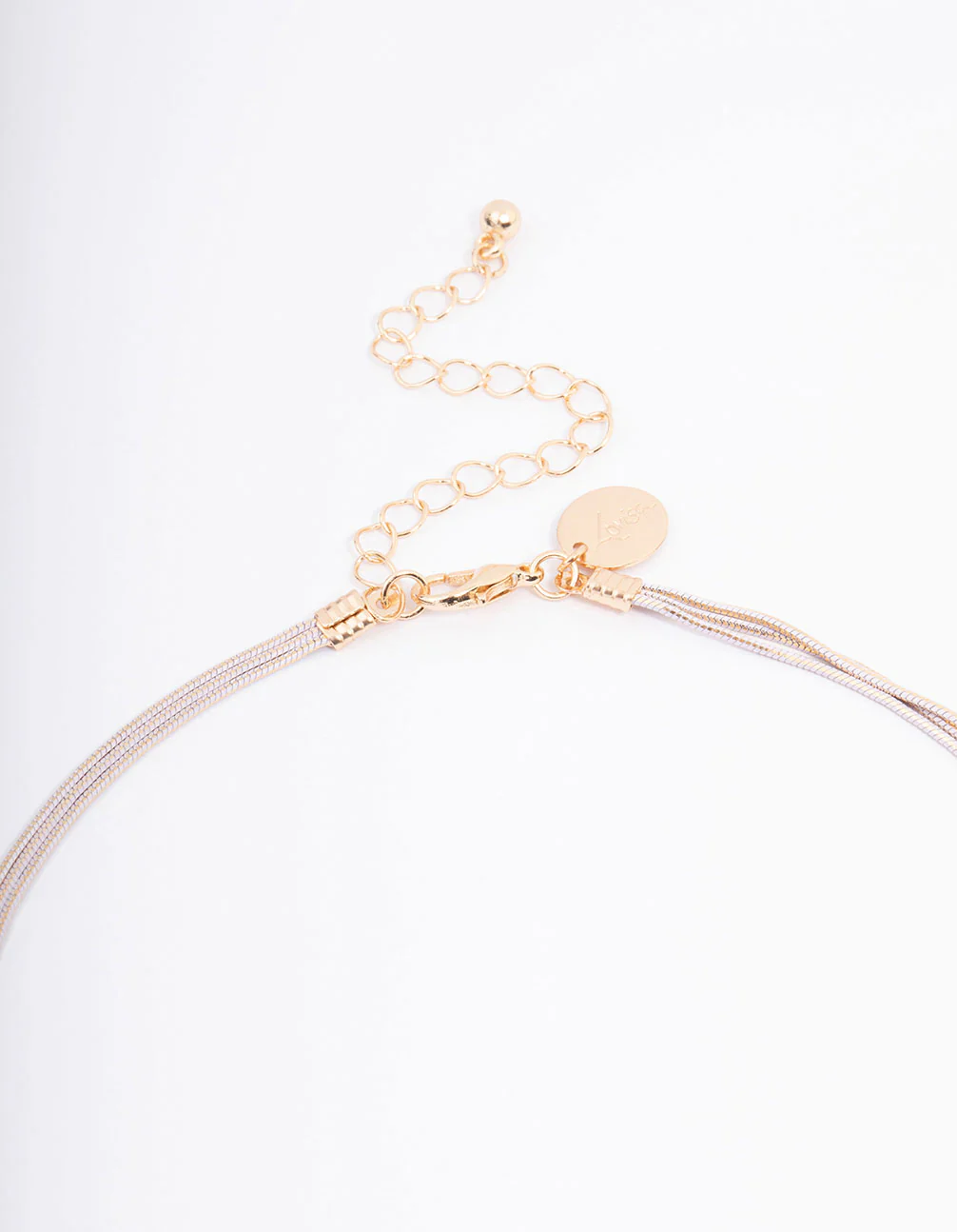 Silver & Pink Bead Station Facet Layered Necklace - Image 3