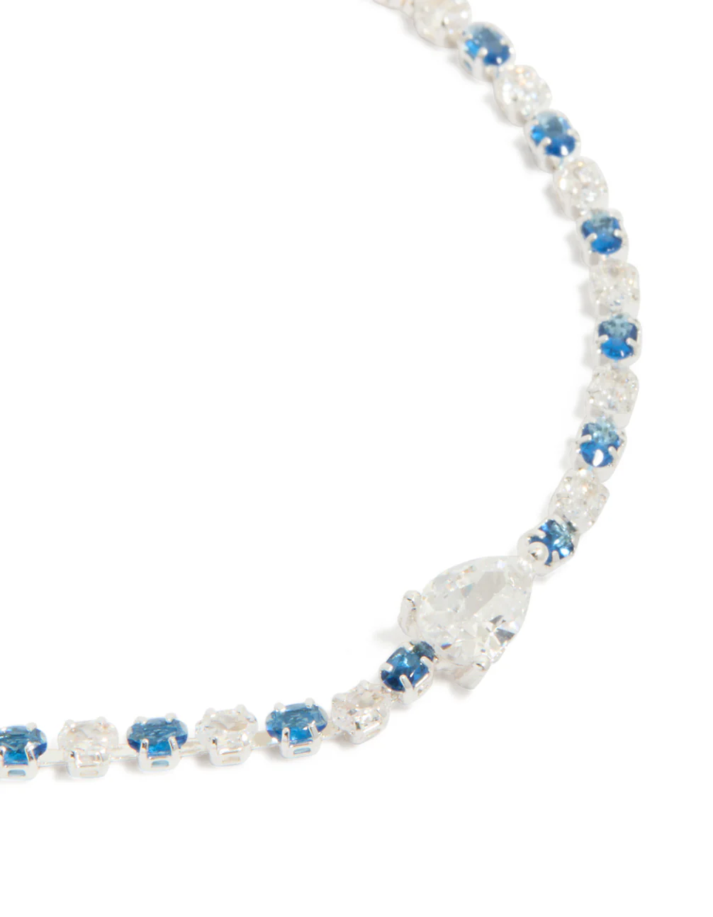 Silver Plated Blue Cubic Zirconia Teardrop Toggle Bracelet - Image 4