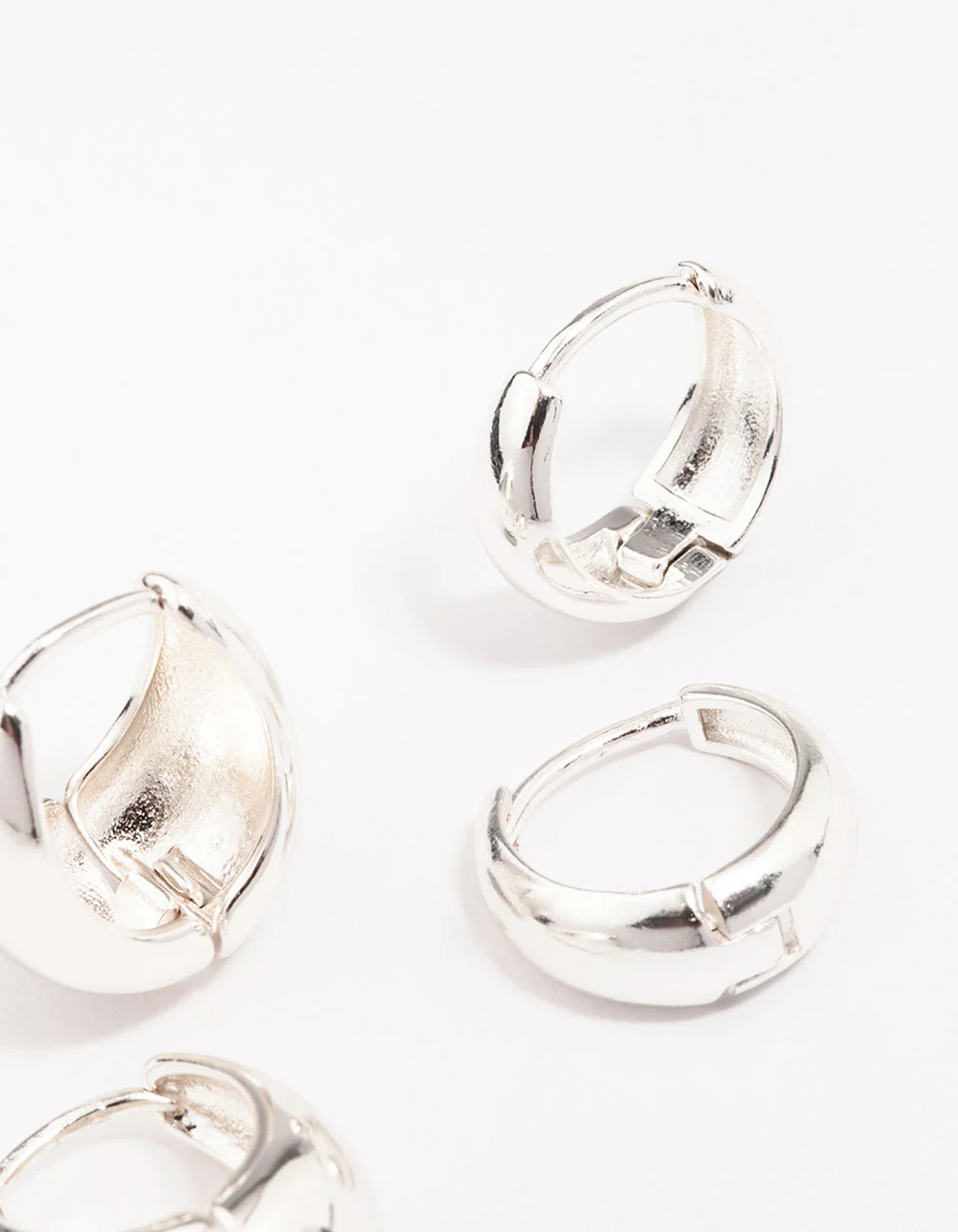 Silver Plated Bubble Huggie Earring Pack - Image 3