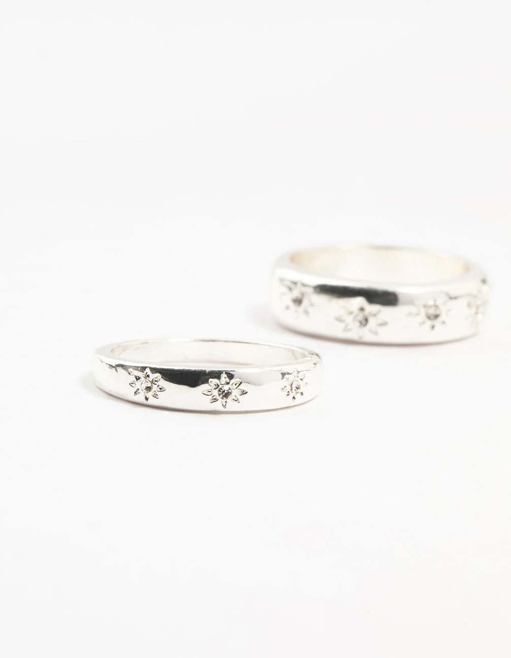 Silver Plated Celestial Star Rings 3-Pack - Image 2