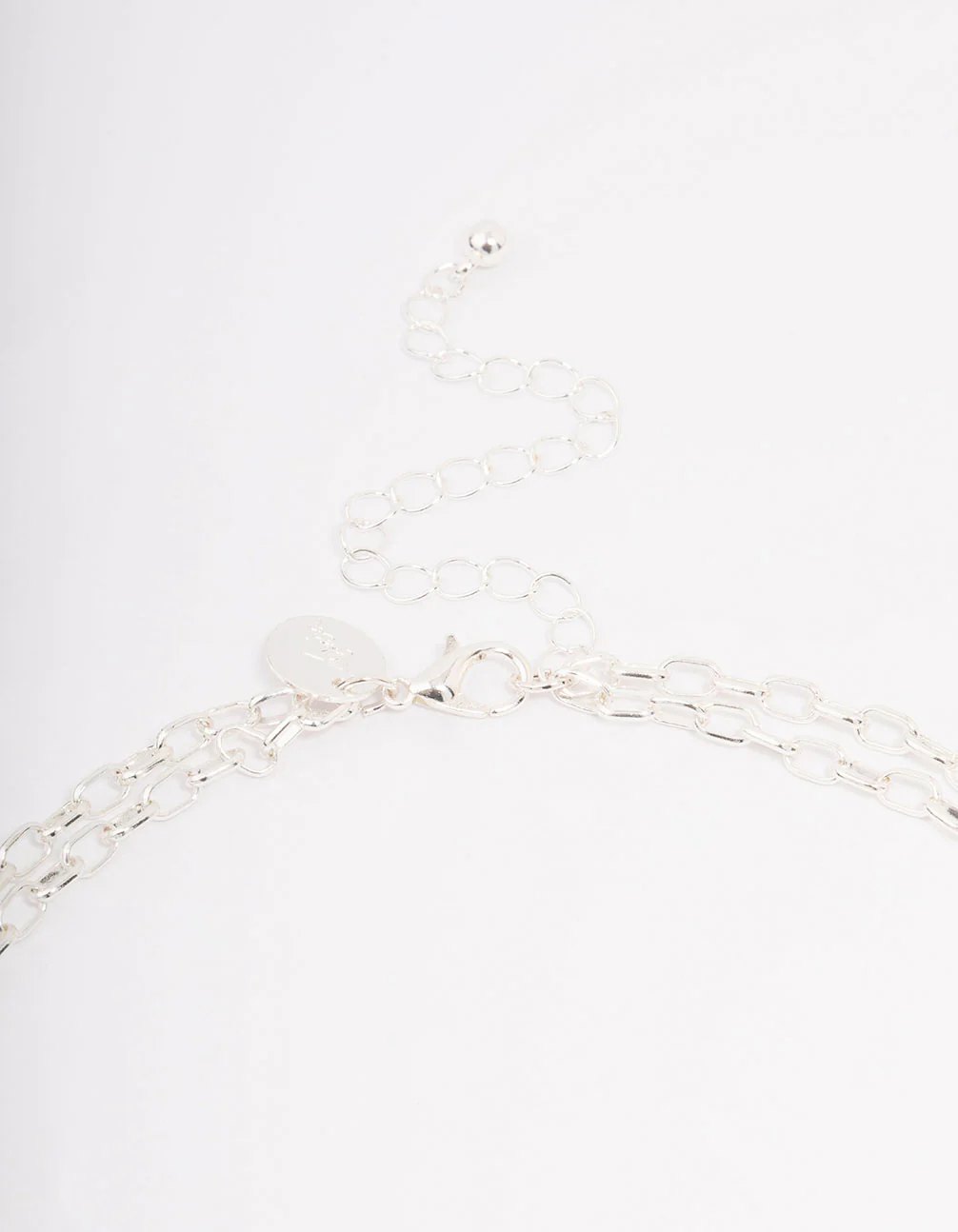 Silver Plated Chunky Cross Layered Necklace - Image 3