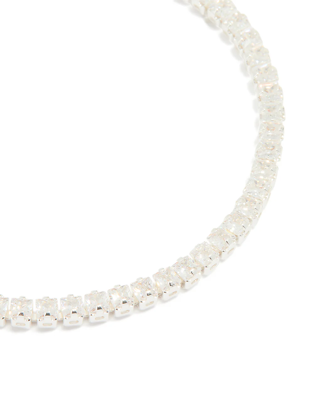 Silver Plated Cubic Zirconia Baguette Tennis Bracelet - Image 2