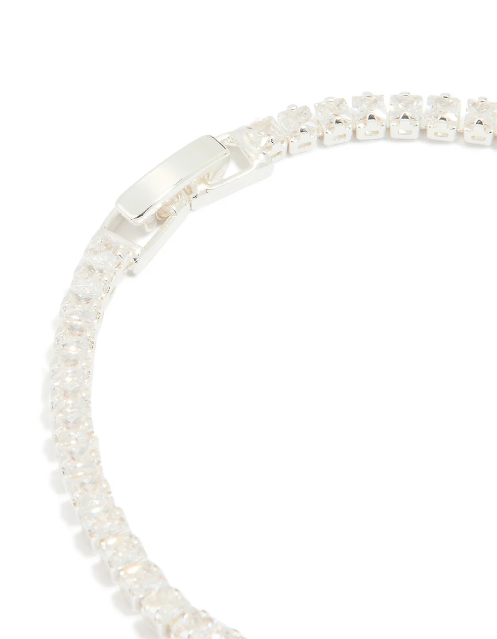 Silver Plated Cubic Zirconia Baguette Tennis Bracelet - Image 3