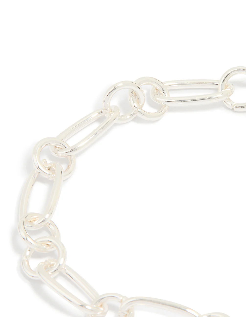 Silver Plated Cubic Zirconia Cross Link Bracelet - Image 3