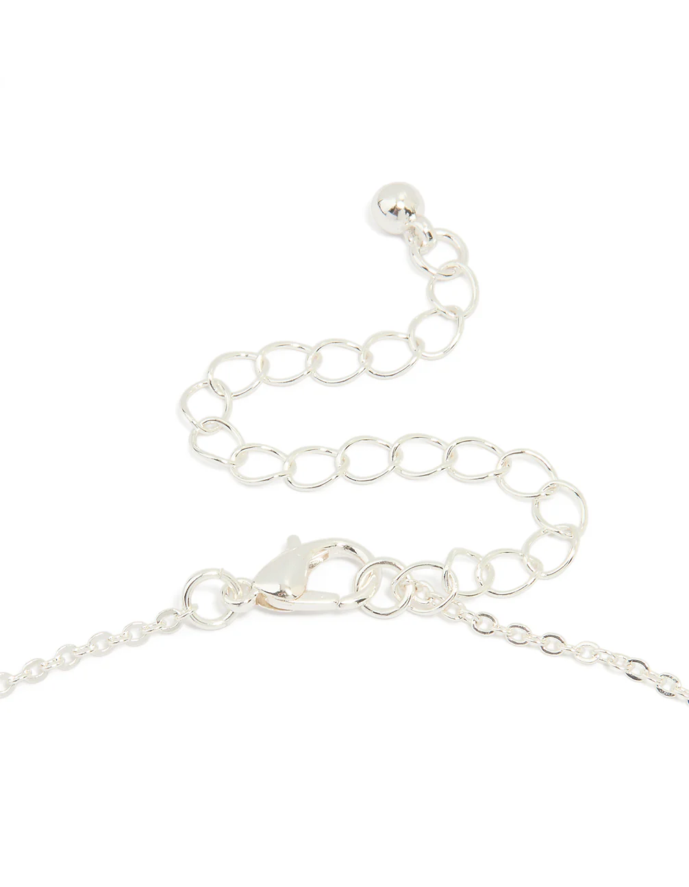 Silver Plated Cubic Zirconia Double Heart Link Necklace - Image 3