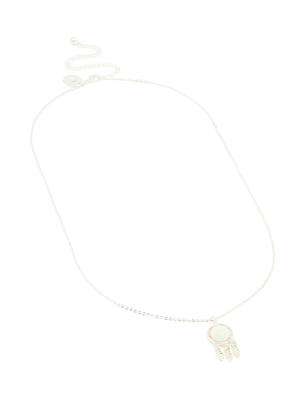 Silver Plated Cubic Zirconia Dream Catcher Necklace - Image 2
