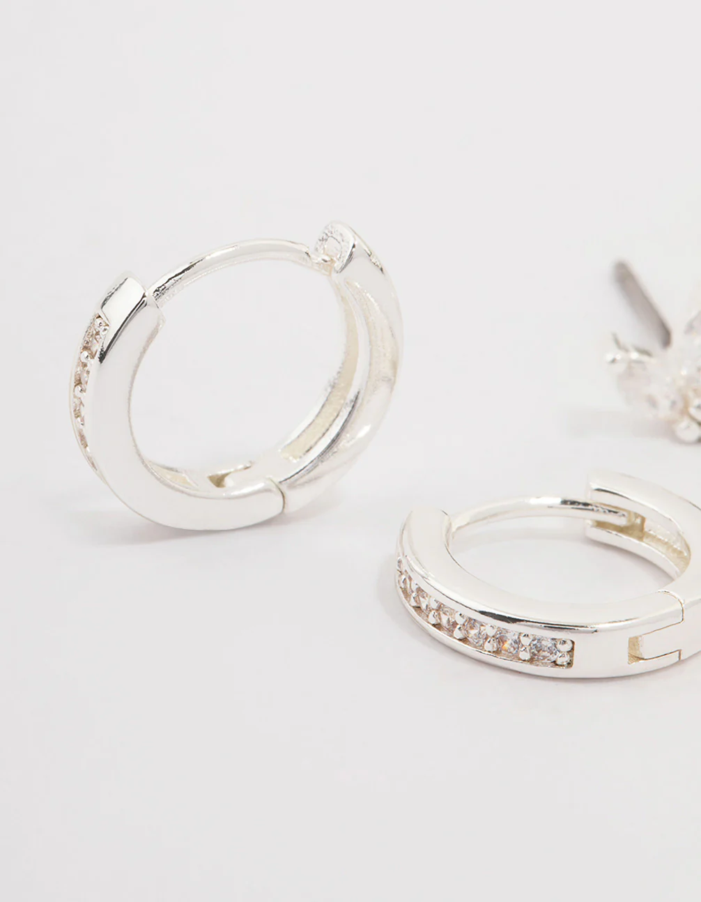 Silver Plated Brass Cubic Zirconia Marquise Earring 3-Pack - Image 2