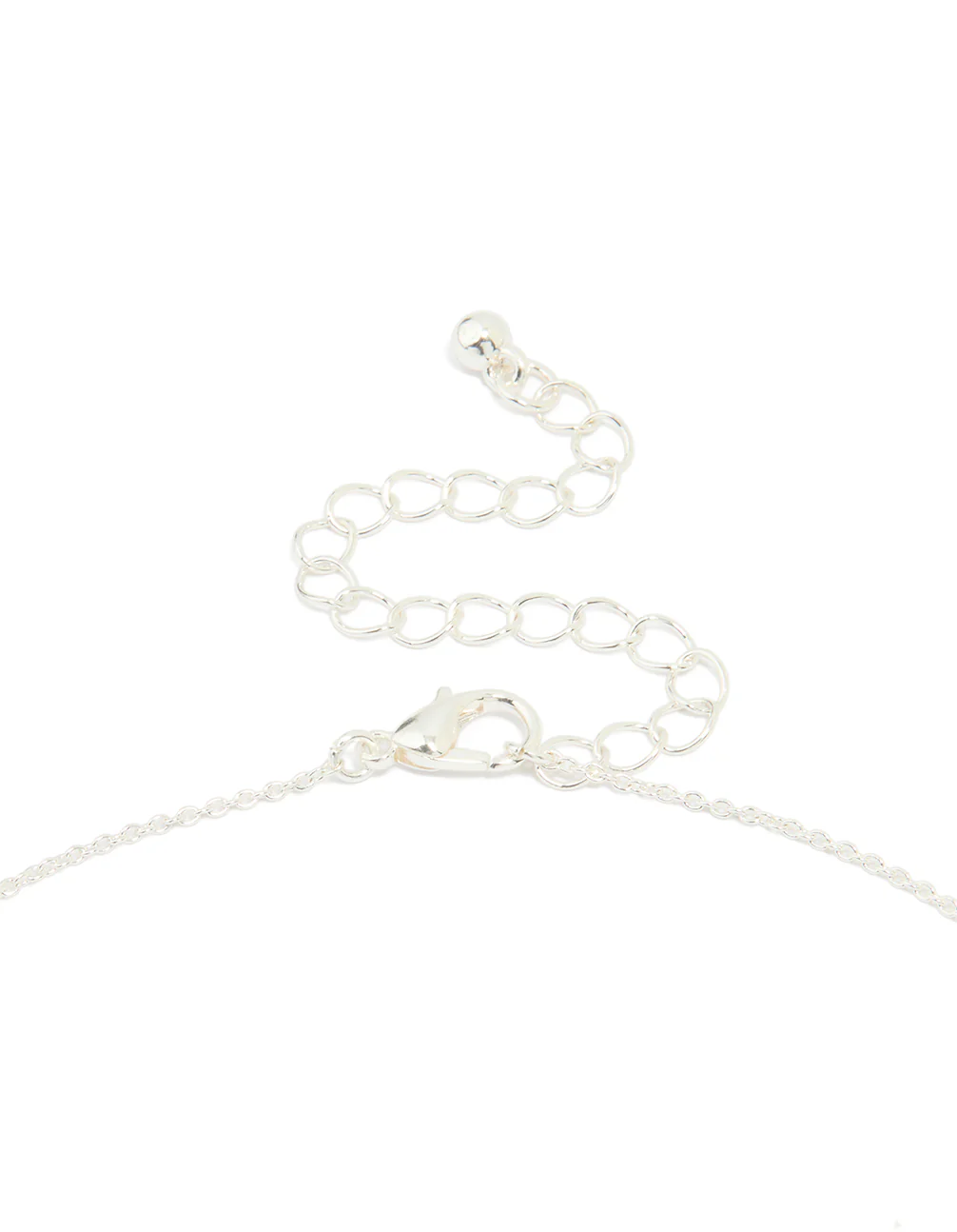 Silver Plated Cubic Zirconia Pave Chunky Bow Necklace - Image 3