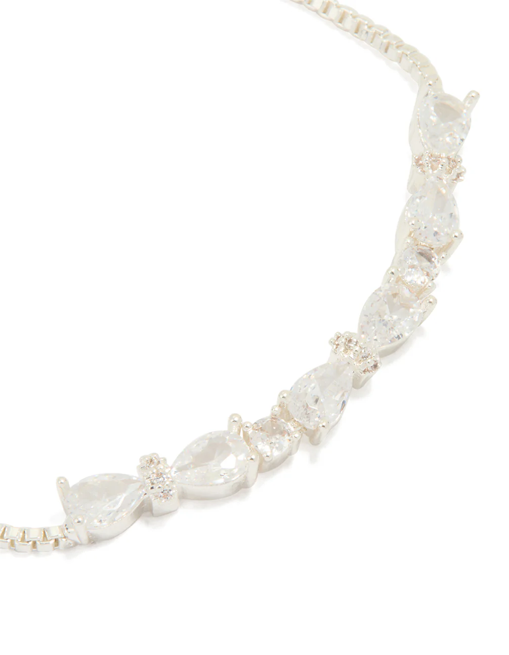 Silver Plated Cubic Zirconia Regal Toggle Bracelet - Image 2