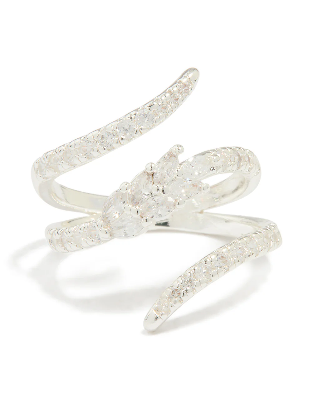 Silver Plated Cubic Zirconia Wrap Around Ring - Image 3