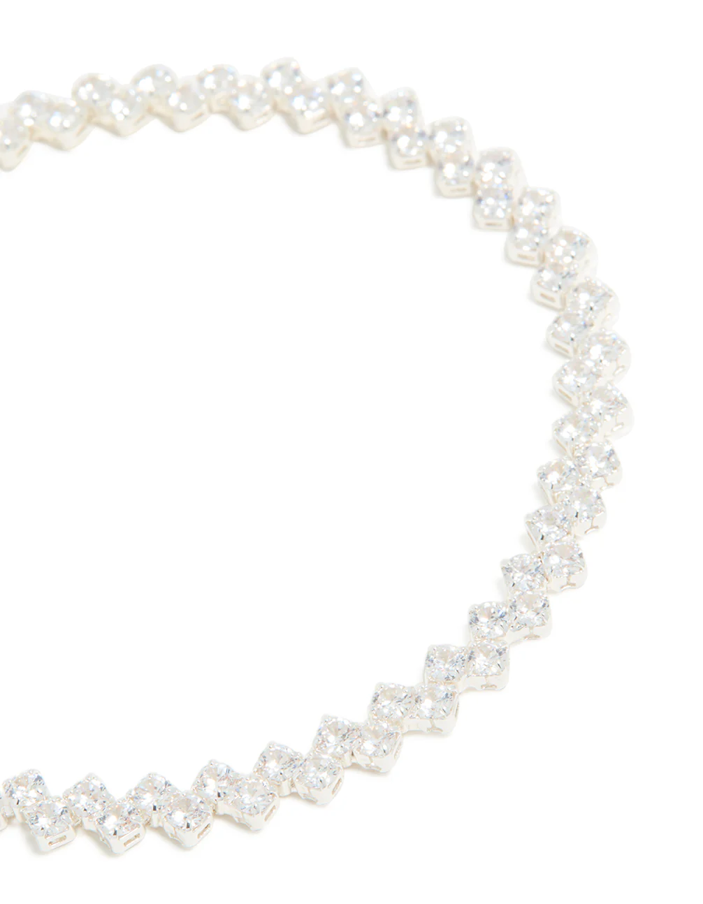 Silver Plated Cubic Zirconia Zig Zag Tennis Bracelet - Image 3
