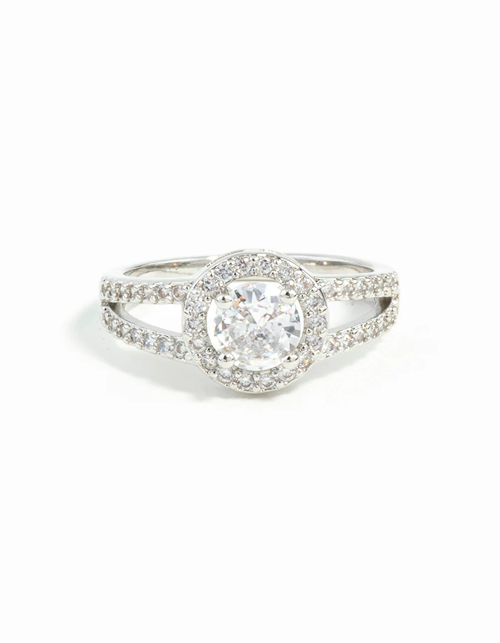 Silver Plated Cubic Zirconia Halo Ring - Image 9