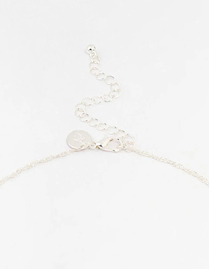 Silver Plated Dainty Drop Twist Necklace - Image 3