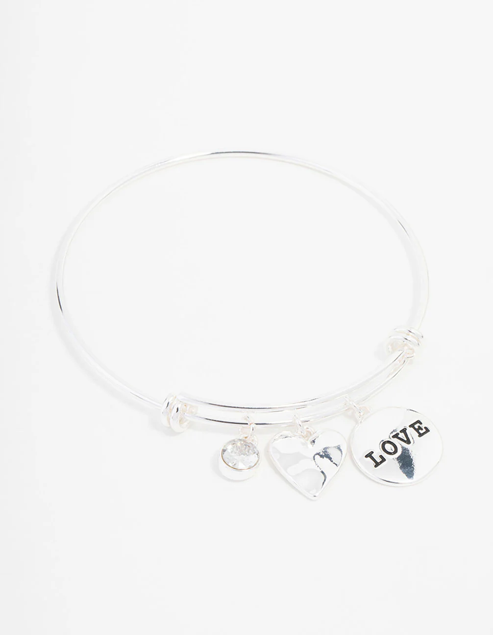 Silver Plated Disc Charm Bangle