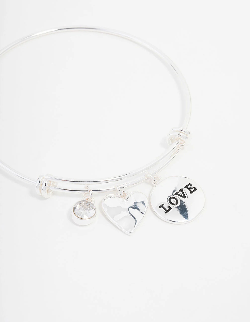 Silver Plated Disc Charm Bangle - Image 2