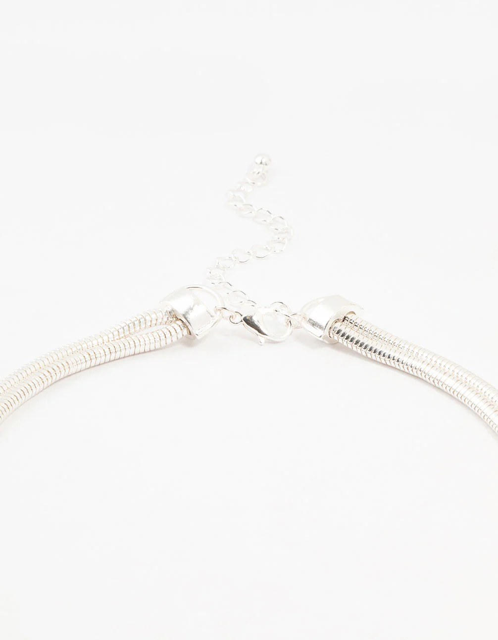 Silver Plated Double Chain Knotted Necklace - Image 3
