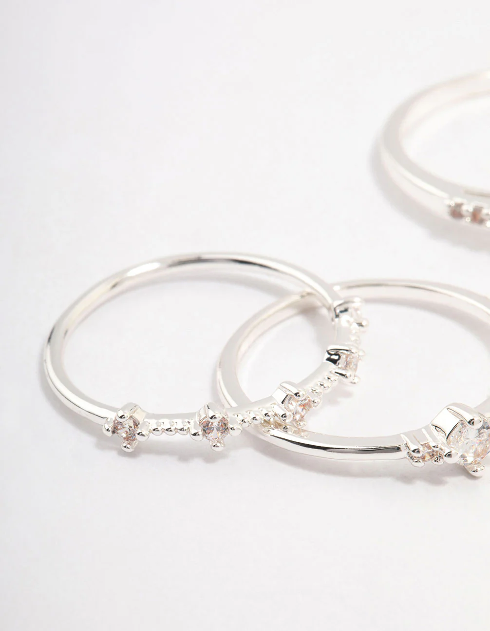 Silver Plated Elegant Stacking Ring 3-Pack - Image 2