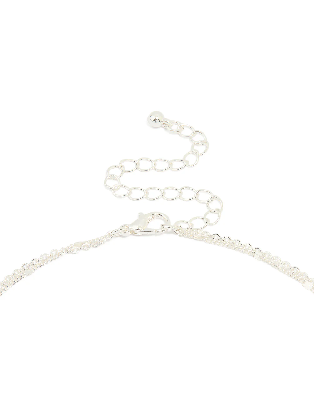 Silver Plated Freshwater Pearl & Bow Layered Necklace - Image 3