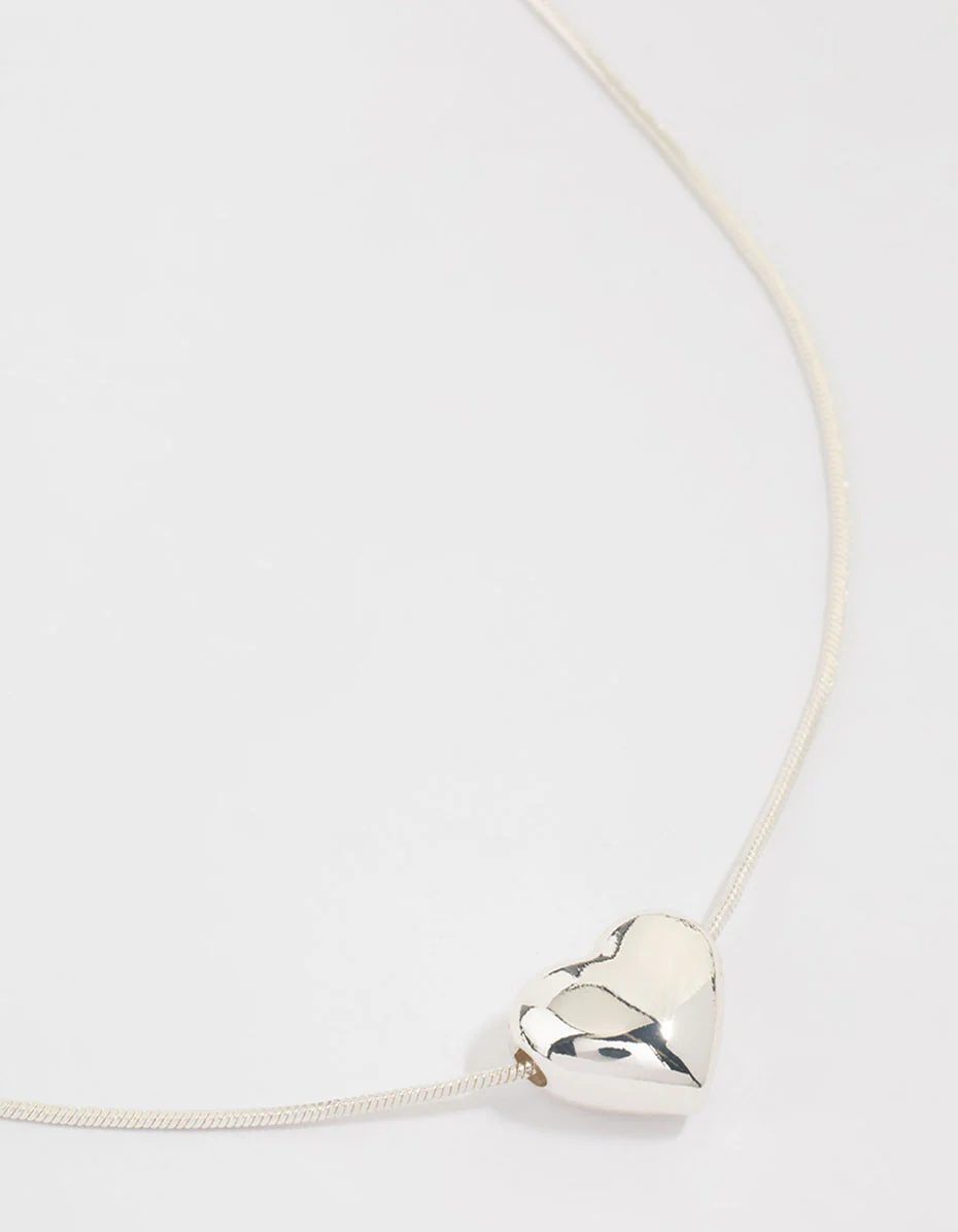 Silver Plated Heart Pendant Necklace