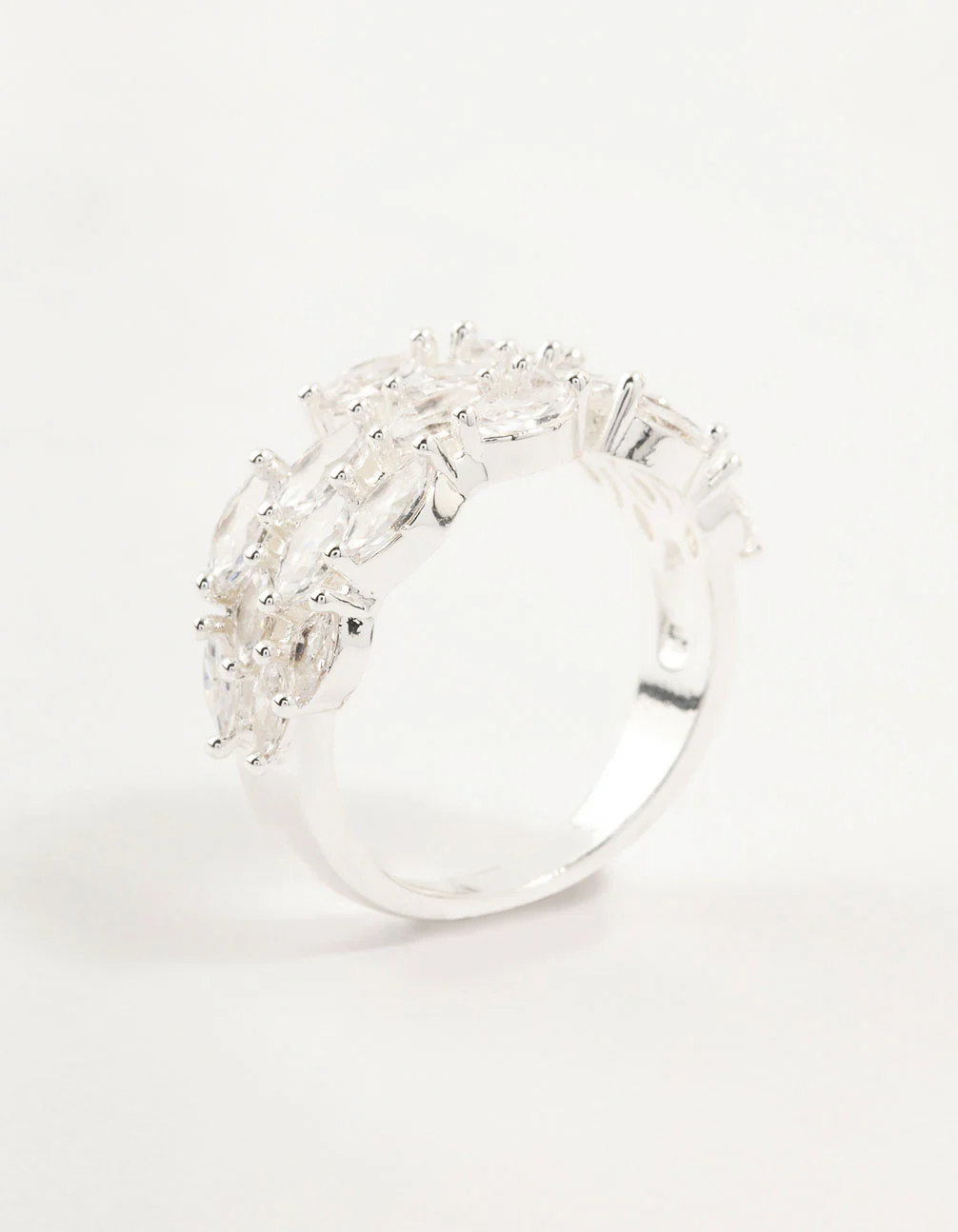 Silver Plated Cubic Zirconia Open Wrapped Ring - Image 2