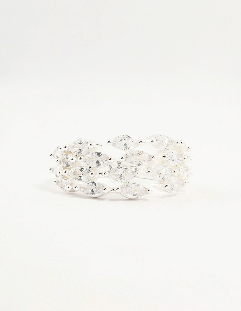 Silver Plated Cubic Zirconia Open Wrapped Ring - Image 3