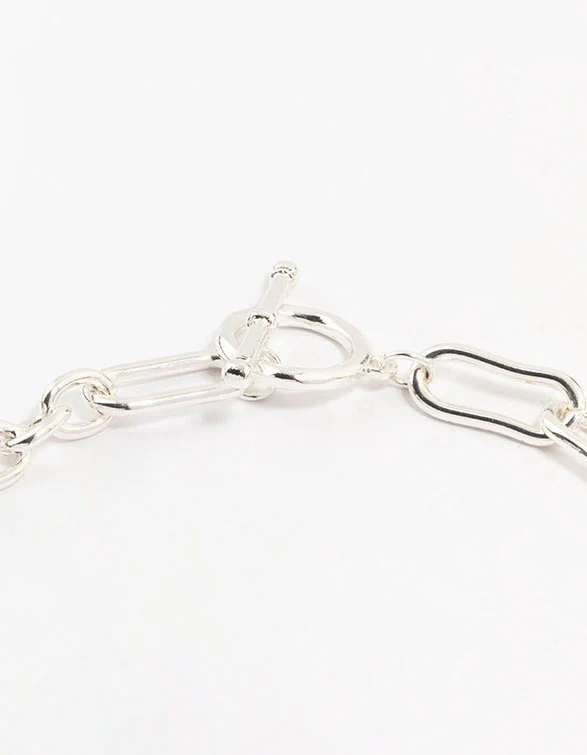 Silver Plated Mixed Link Necklace - Image 3