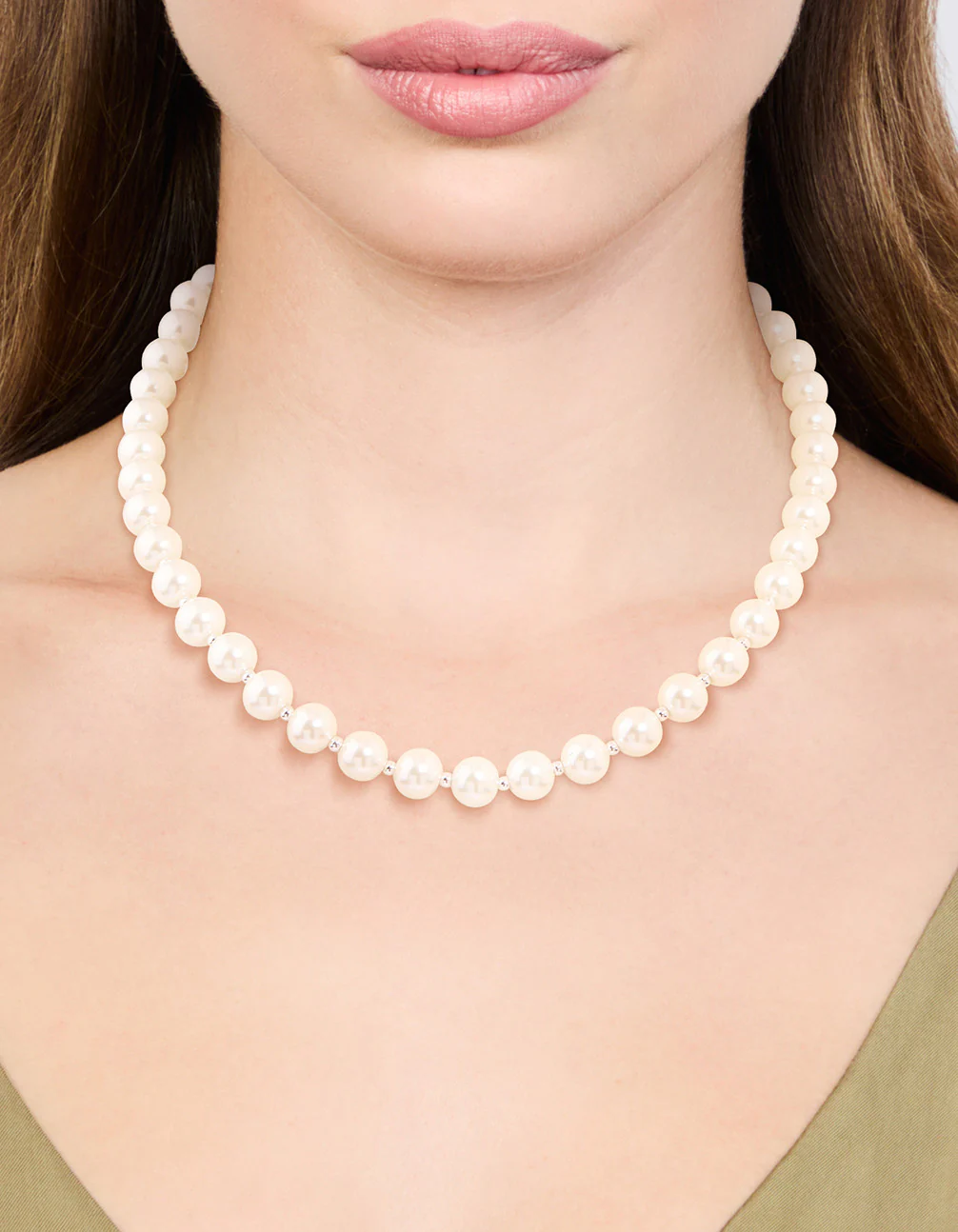 Silver Plated Pearl & Ball Necklace - Image 2