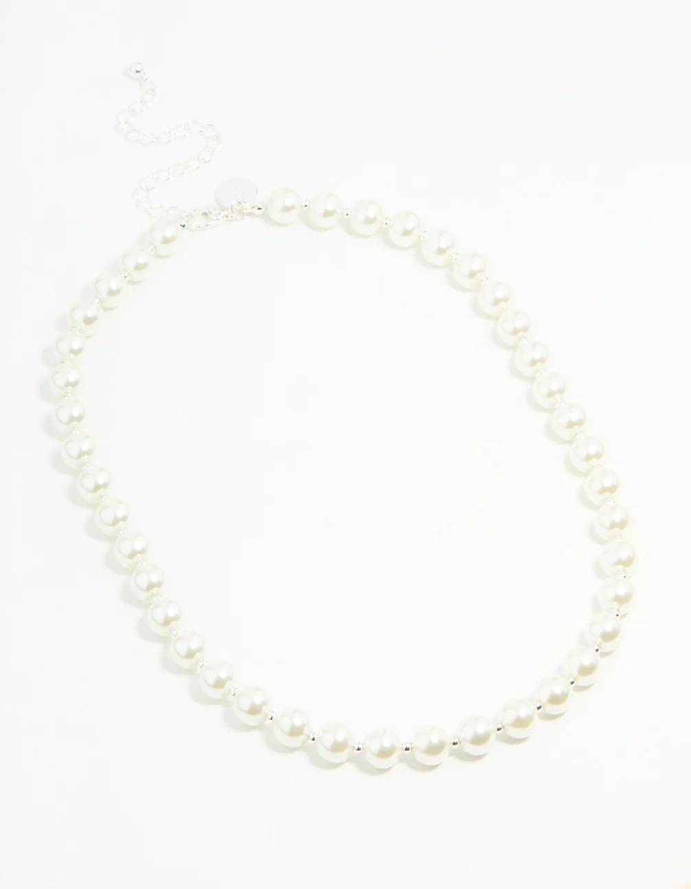 Silver Plated Pearl & Ball Necklace - Image 4