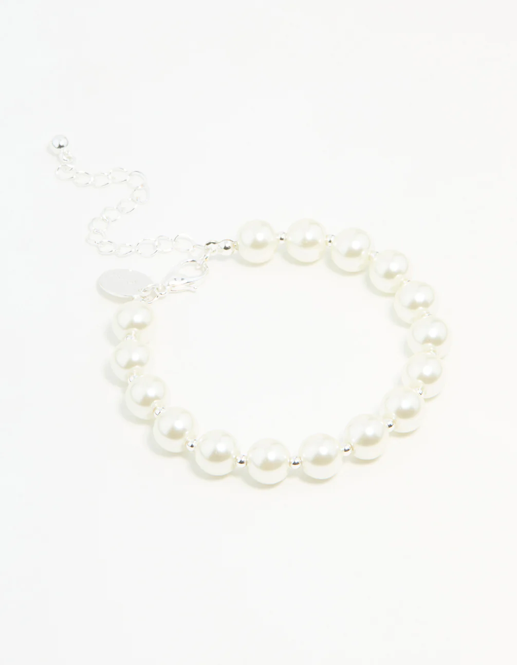 Silver Plated Pearl Chain Bracelet