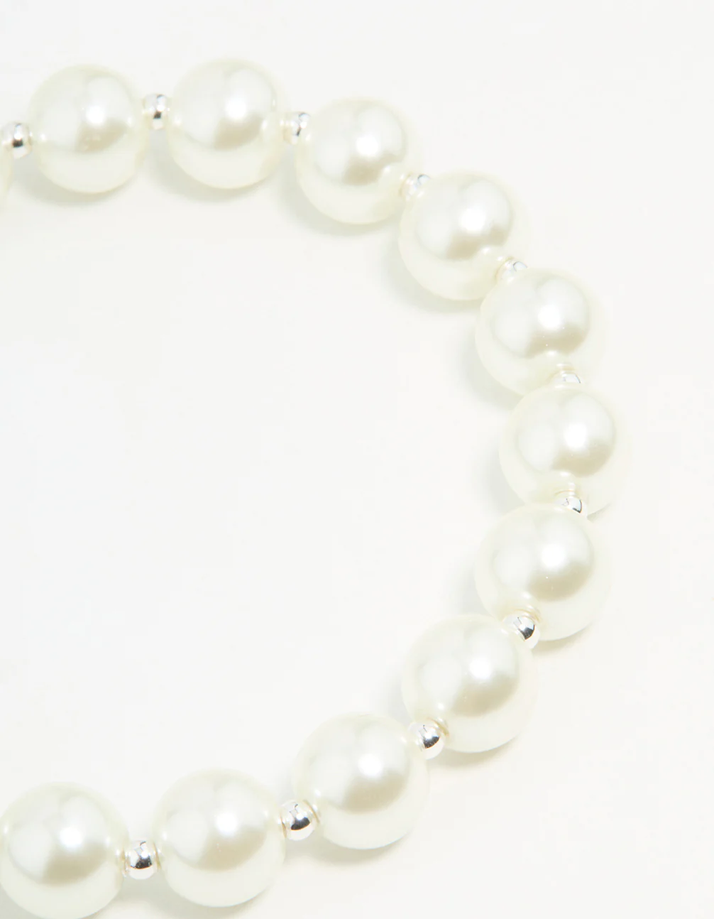Silver Plated Pearl Chain Bracelet - Image 2