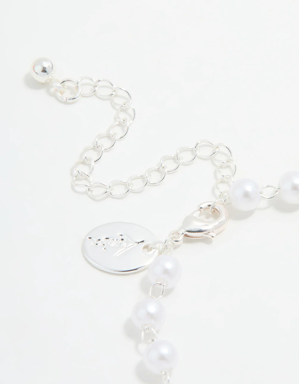 Silver Plated Pearl Double Bow Bracelet - Image 3