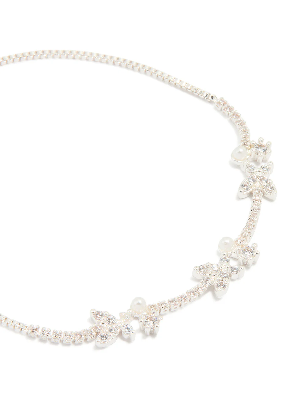 Silver Plated Pearl & Mini Butterfly Toggle Bracelet - Image 2