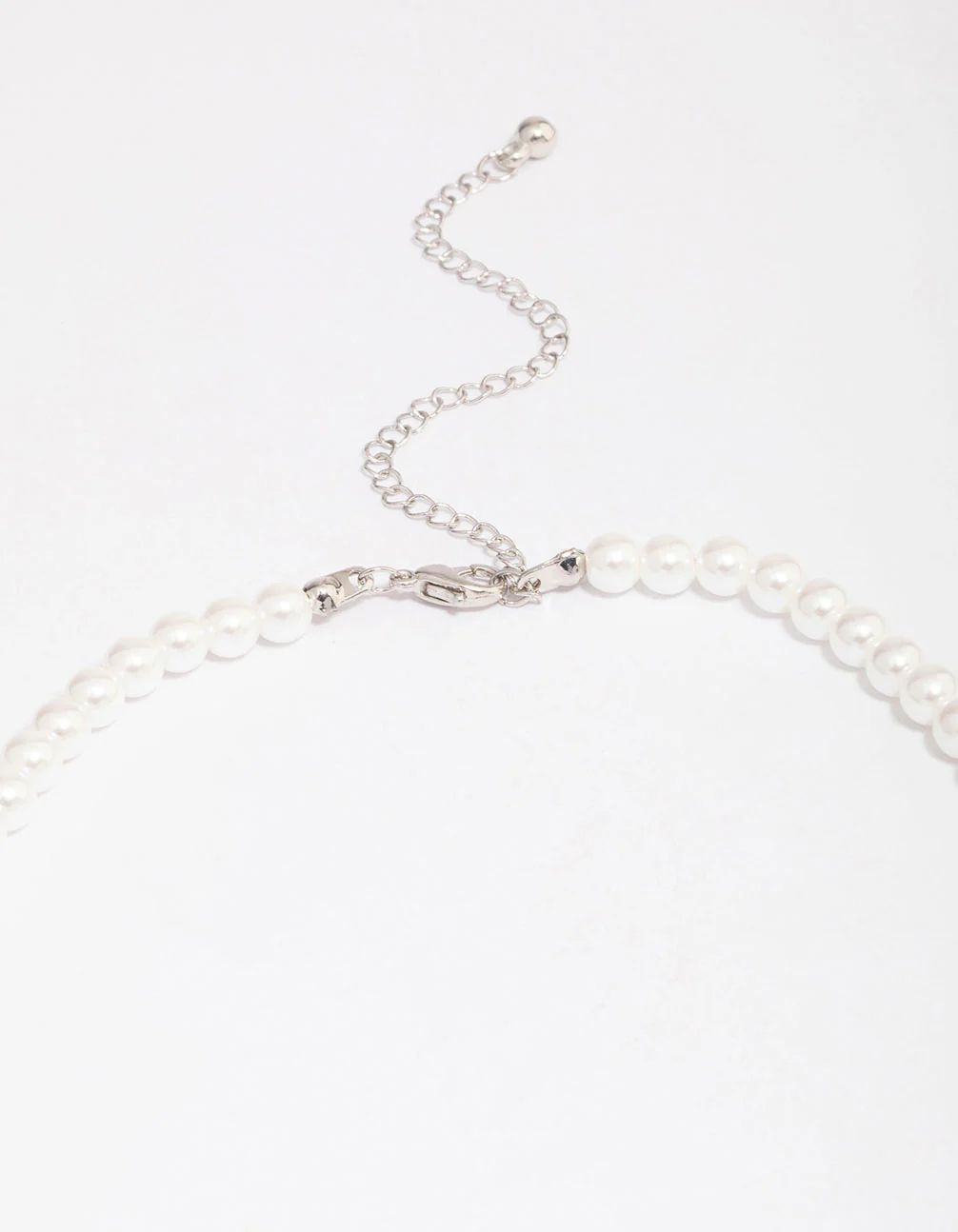 Silver Plated Pearl Strand Cubic Zirconia Vine Necklace - Image 3