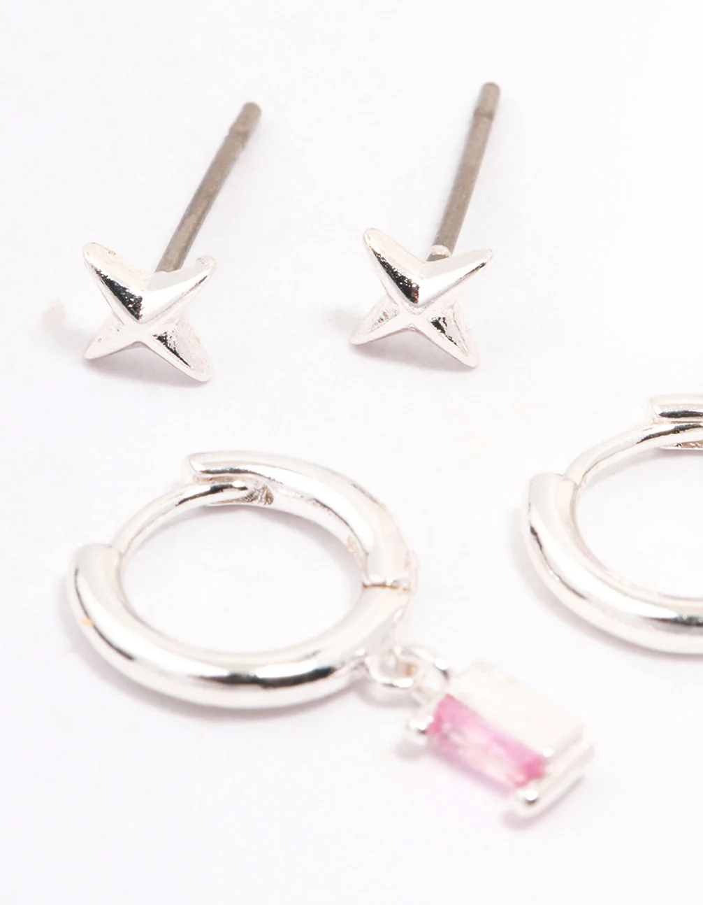 Silver Plated Barbie Baguette Earring 6-Pack - Image 2