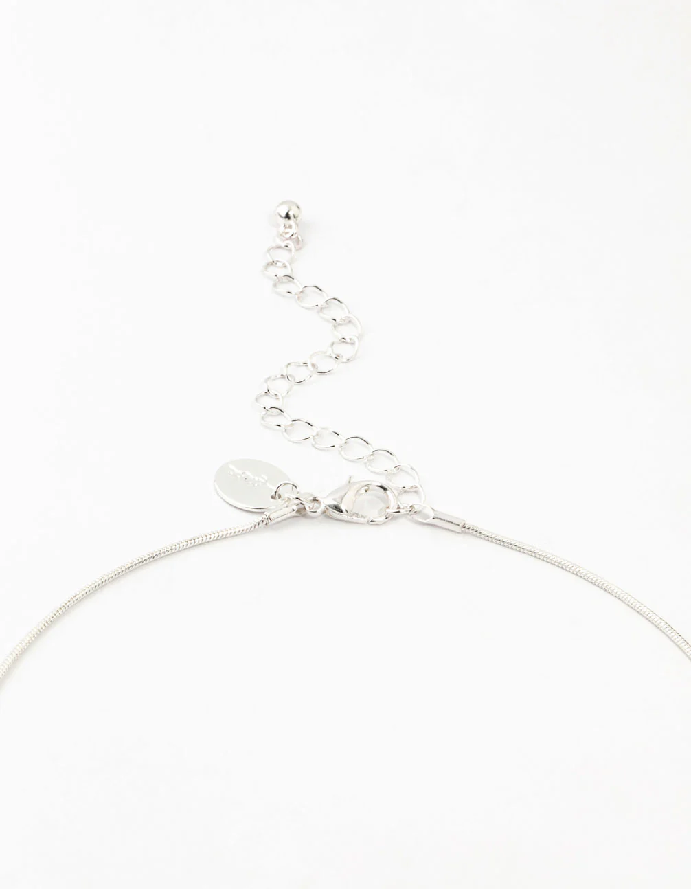 Silver Plated Round Snake Chain Ornate Necklace - Image 3