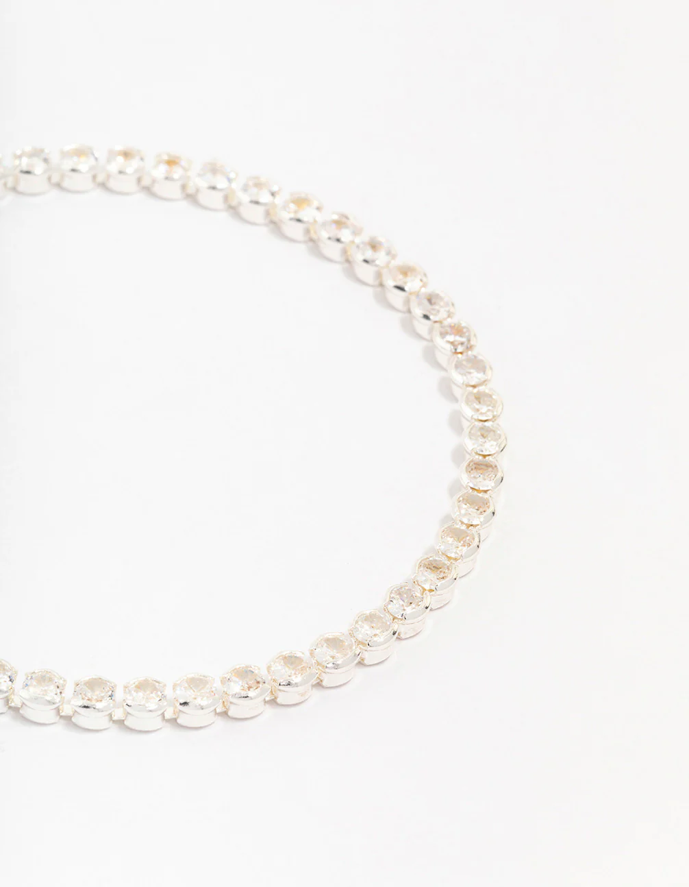 Silver Plated Brass Single Classic Tennis Bracelet - Image 2