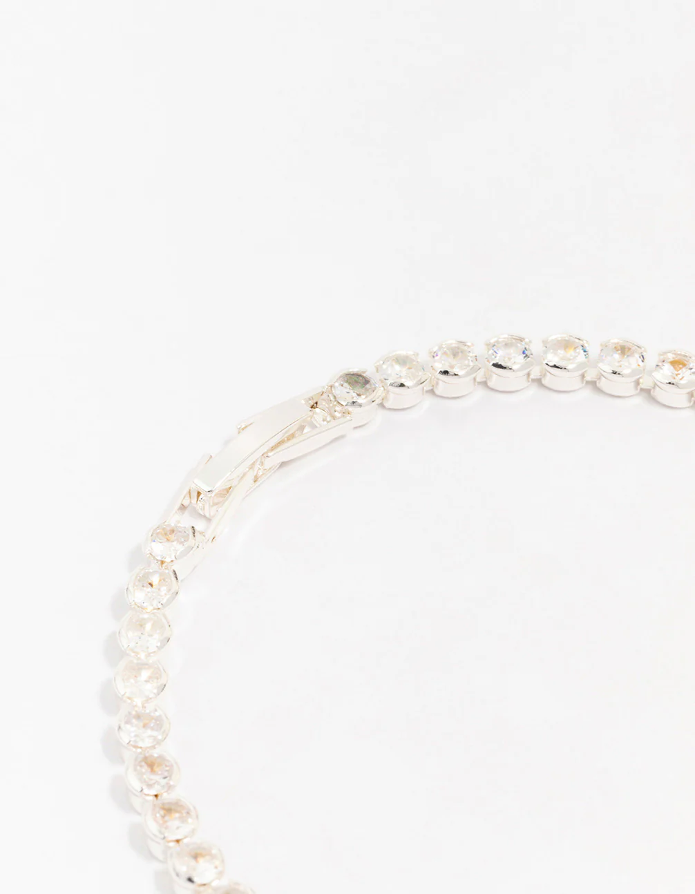 Silver Plated Brass Single Classic Tennis Bracelet - Image 3