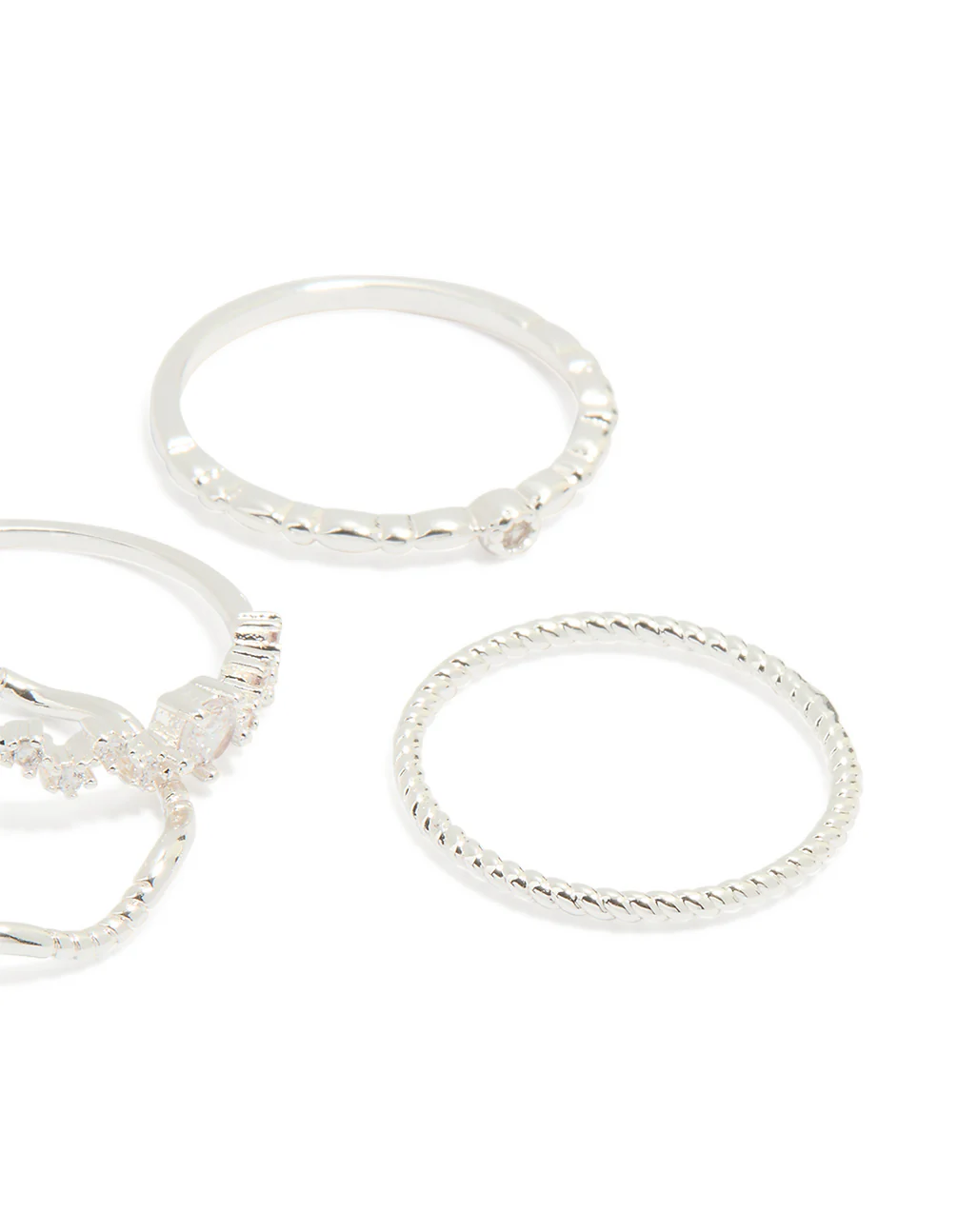 Silver Plated Squiggle Rings 5-Pack - Image 3