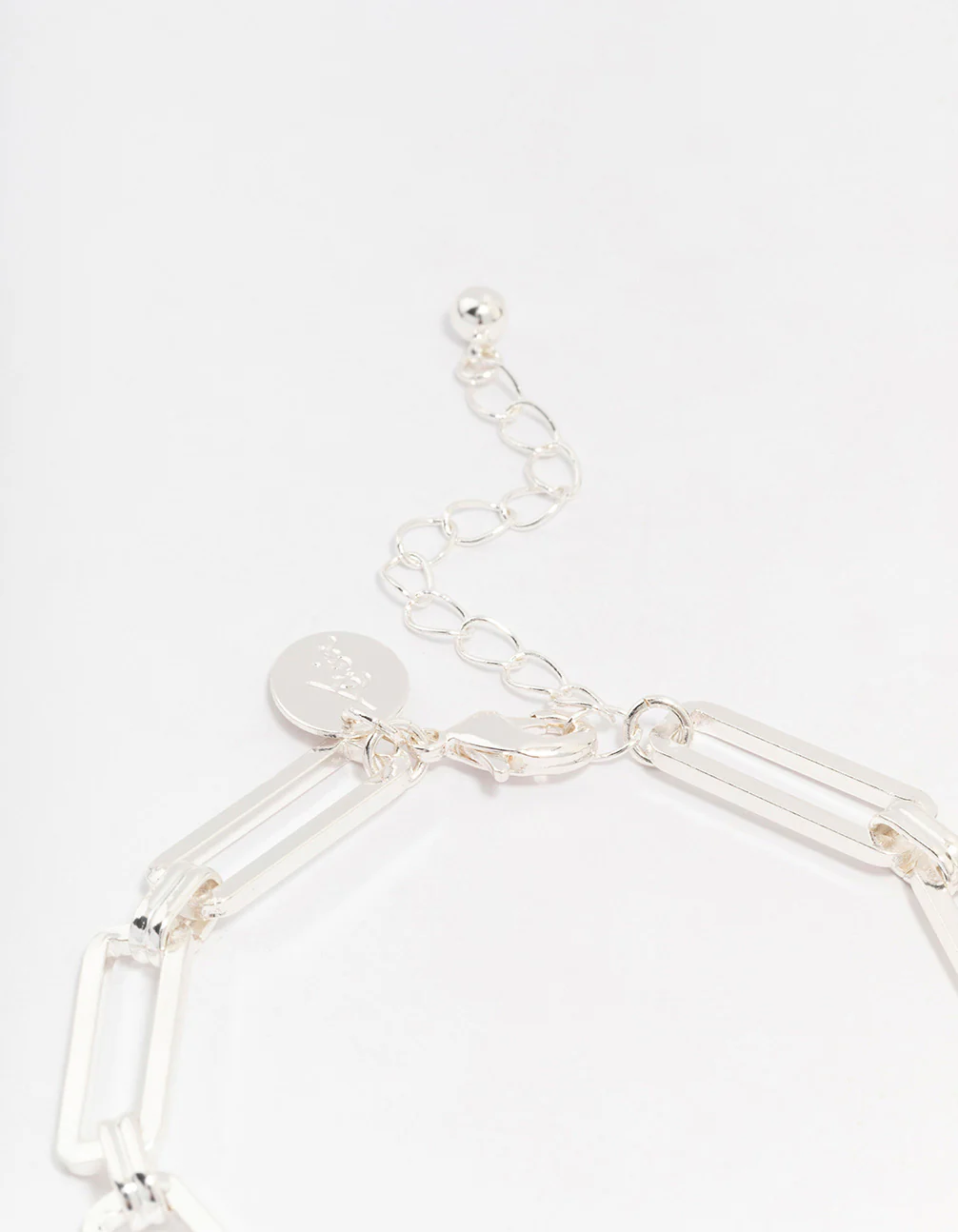 Silver Plated Brass  Stretch Rectangular Link Bracelet - Image 3