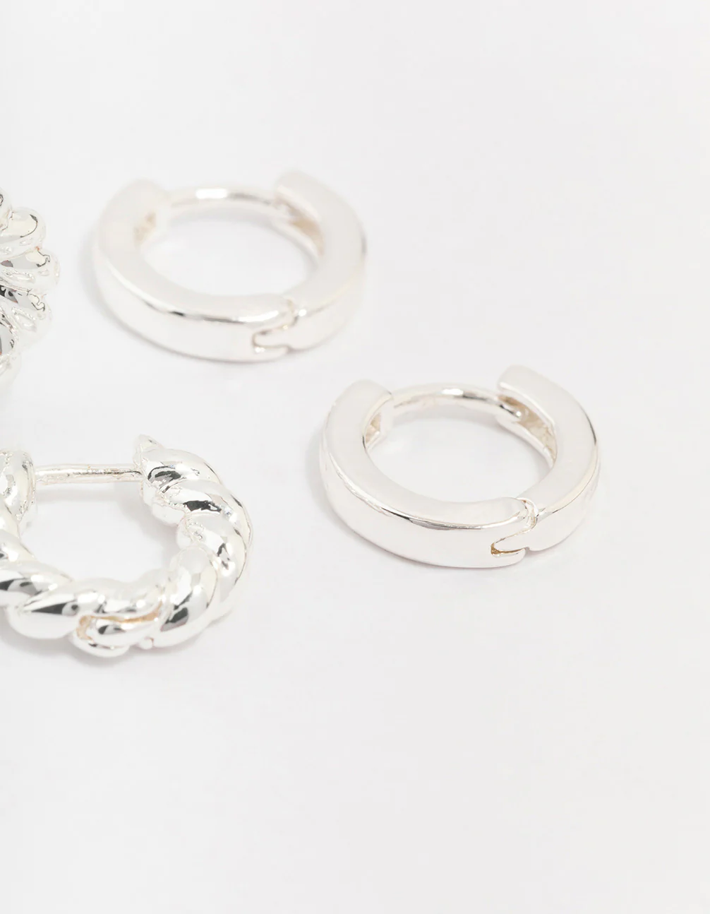 Silver Plated Brass Twisted Earring 3-Pack - Image 3